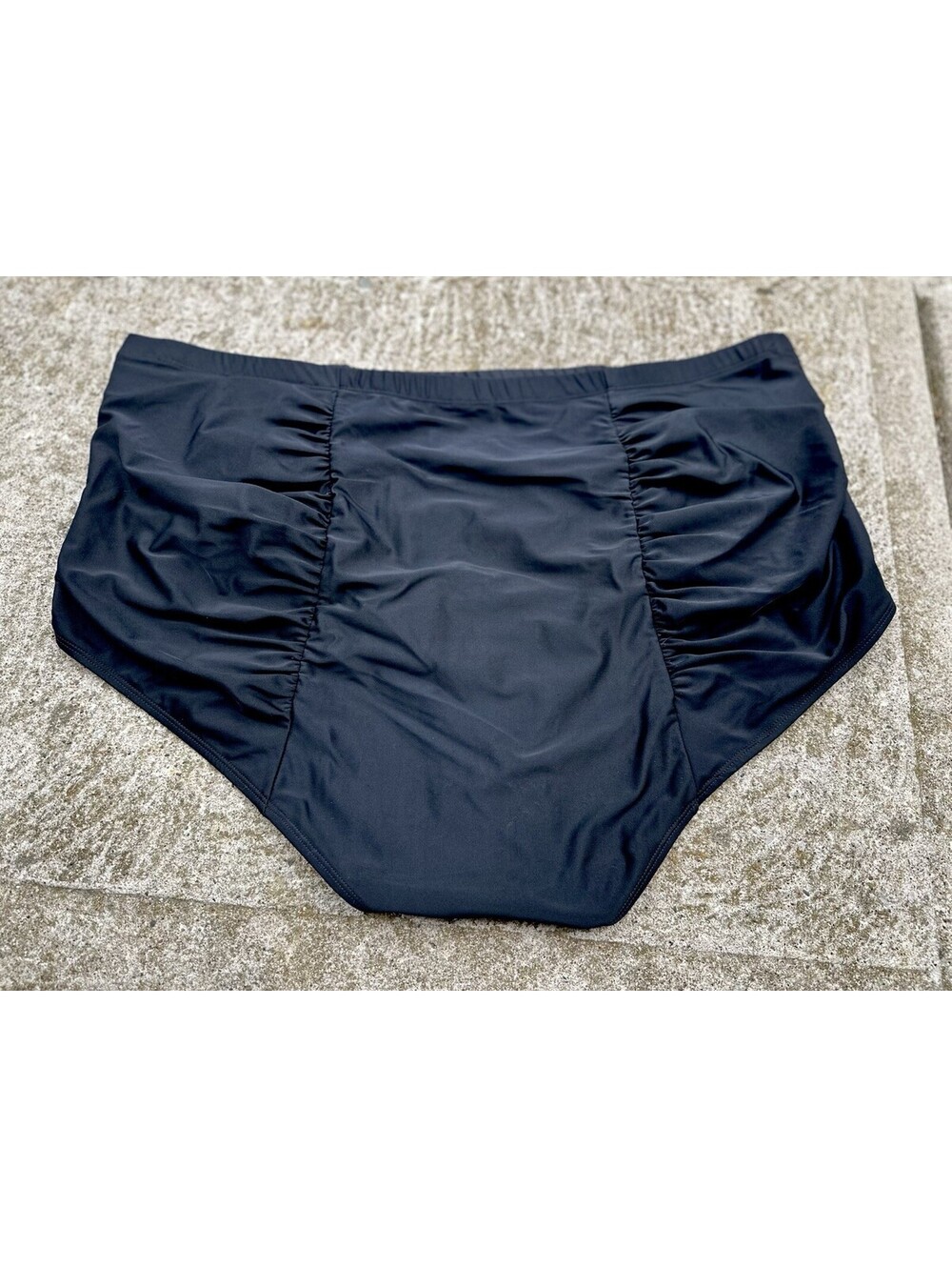 Torrid Women’s Black High-Waisted Swim Bottom Ruched Tummy Control Stretch 4